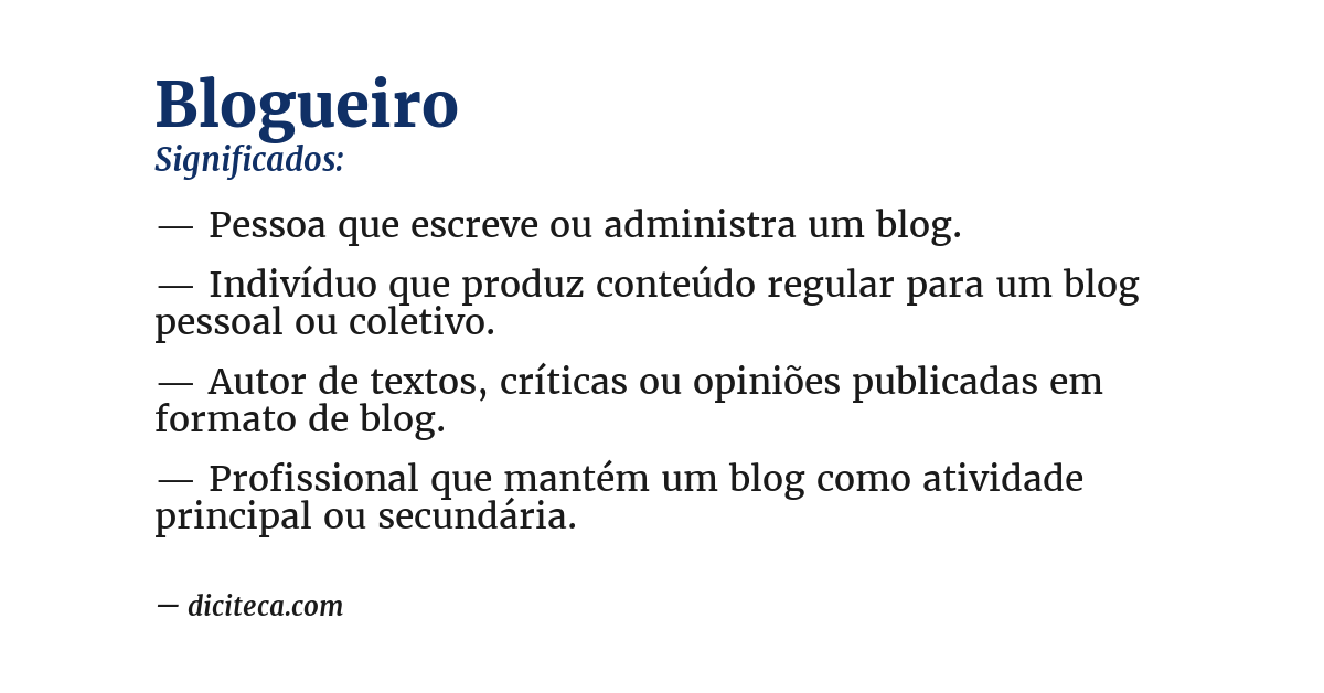 Significado de blogueiro