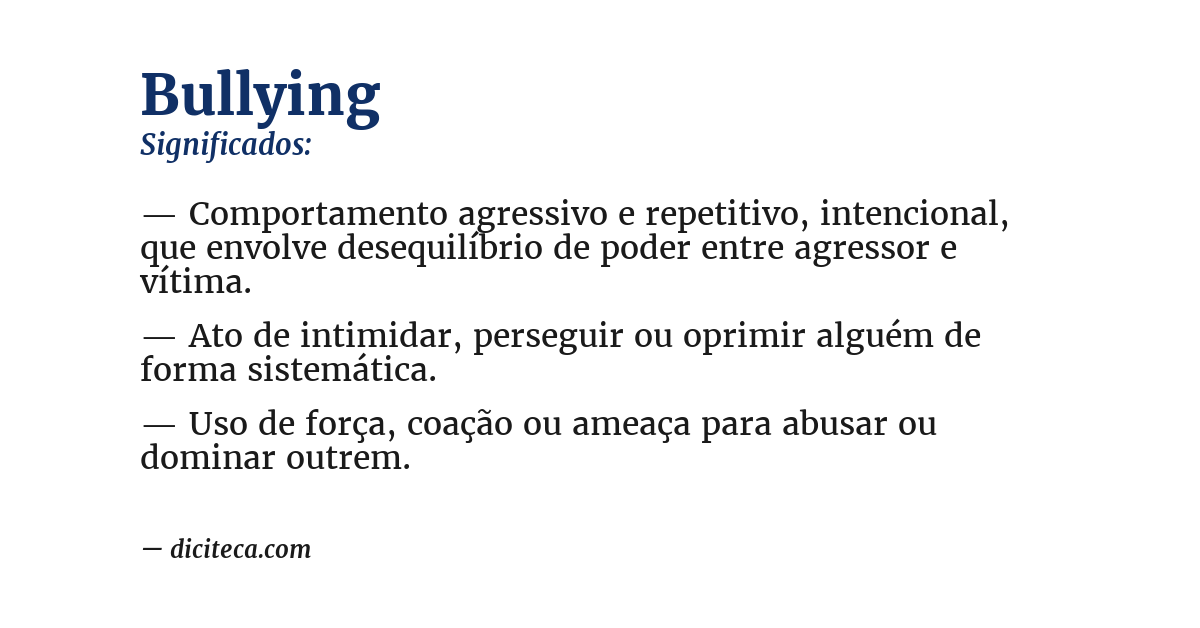 Significado de bullying