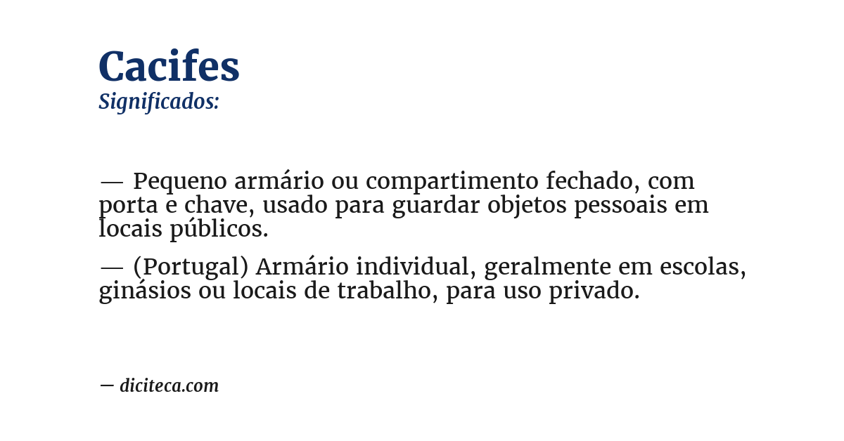 Significado de cacifes