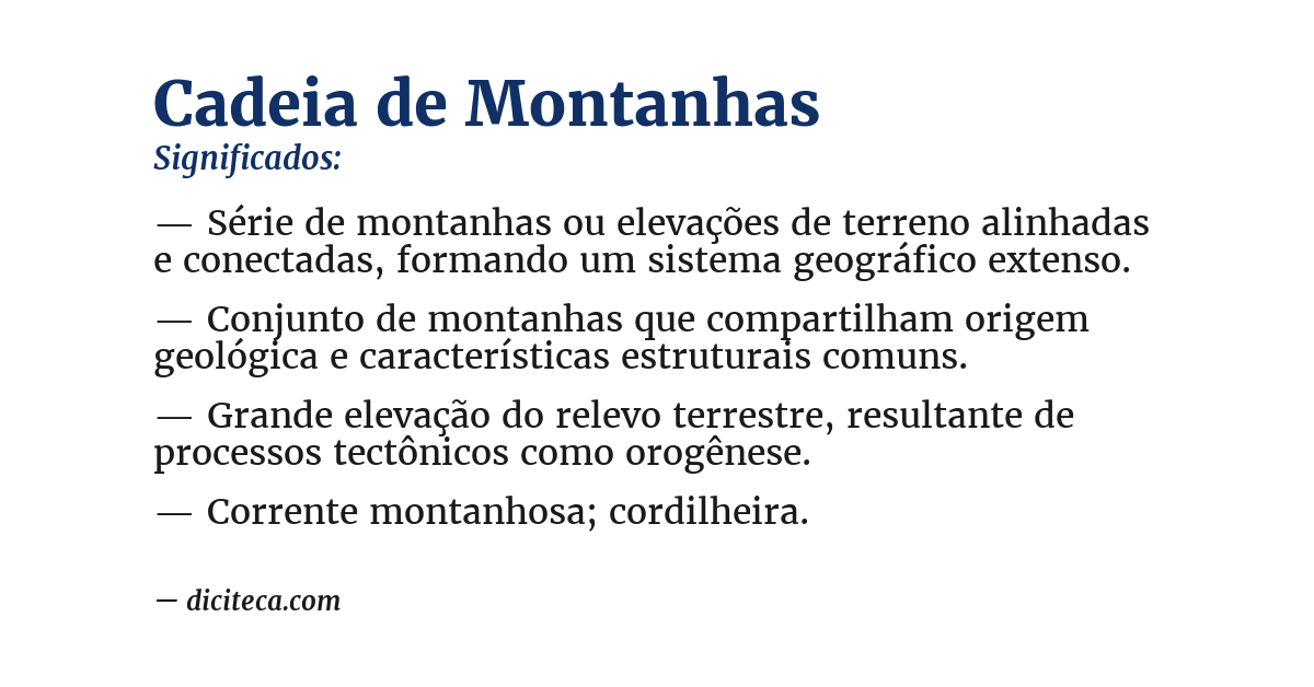 Significado de cadeia de montanhas