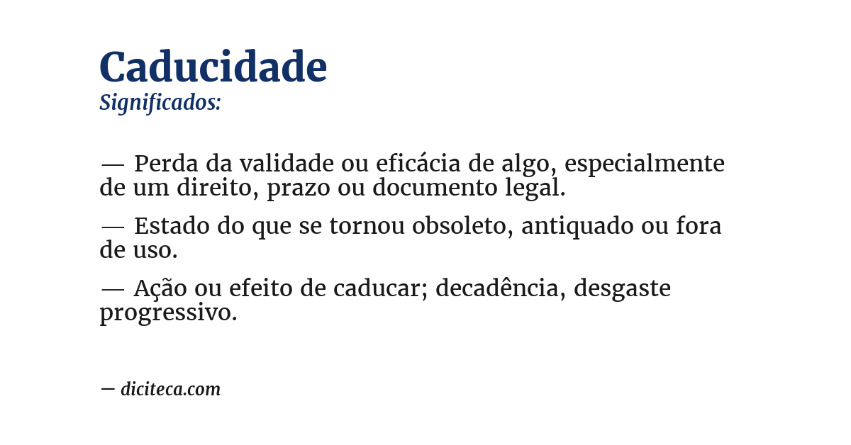 Significado de caducidade