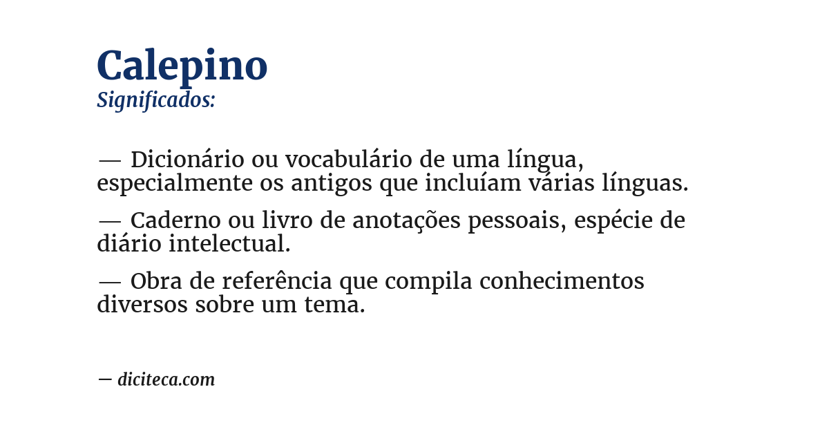 Significado de calepino