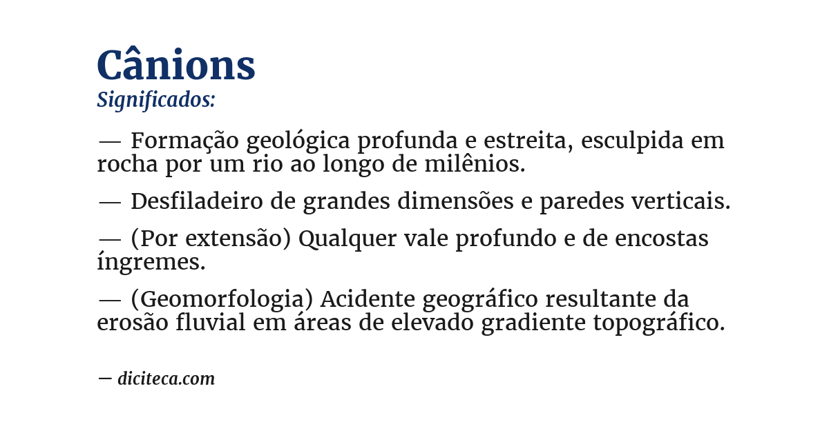 Significado de cânions