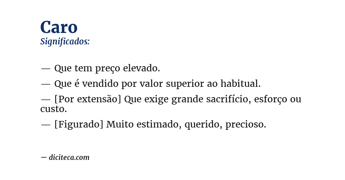 Significado de caro