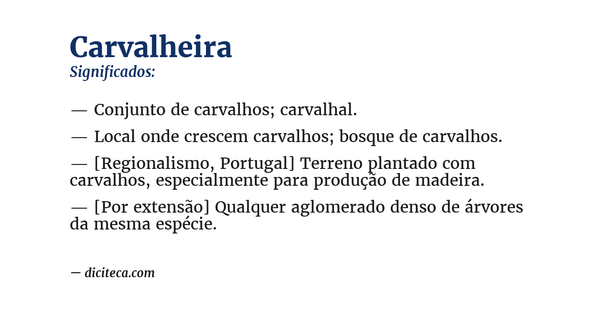 Significado de carvalheira