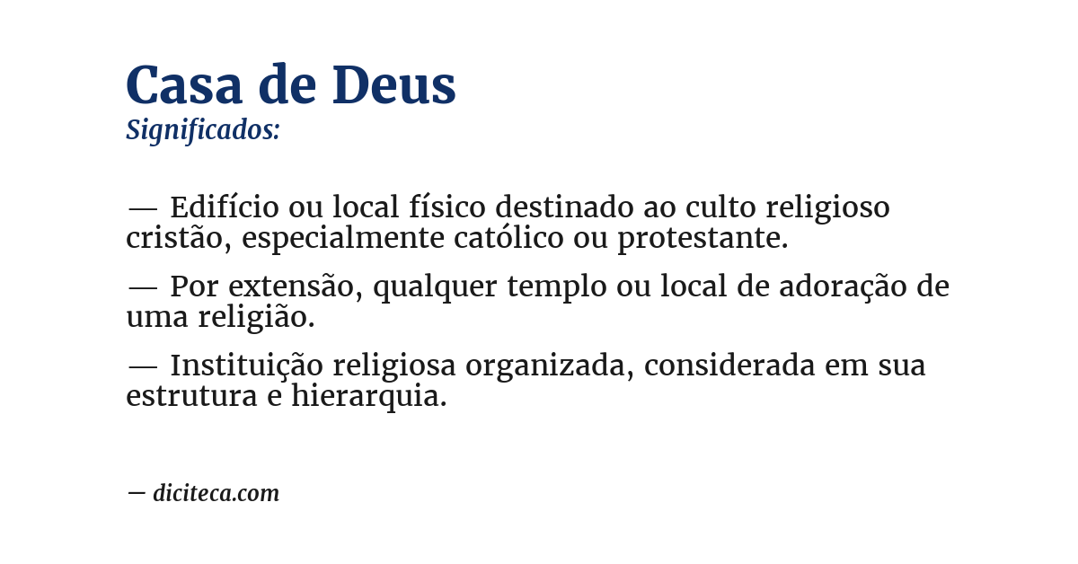 Significado de casa de deus