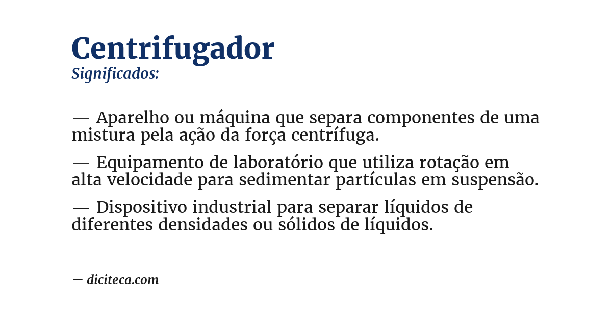 Significado de centrifugador