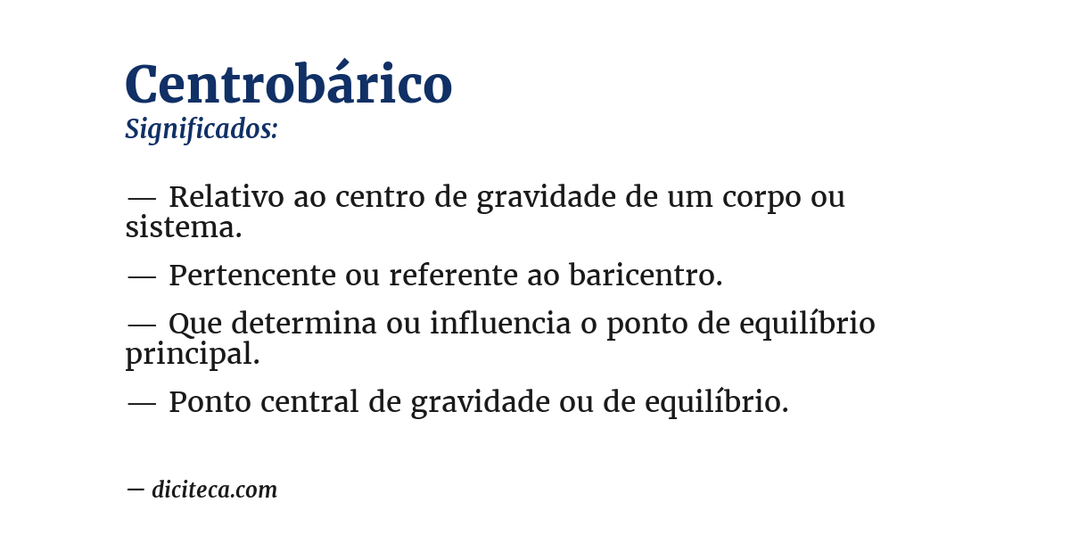 Significado de centrobárico