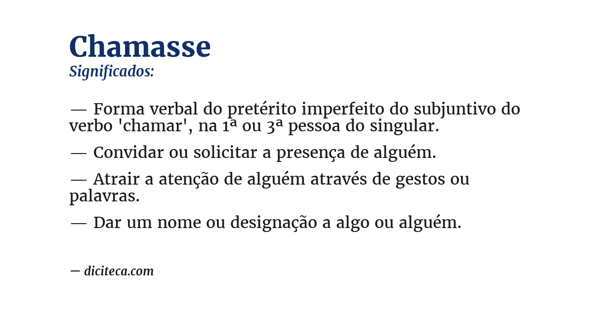Significado de chamasse