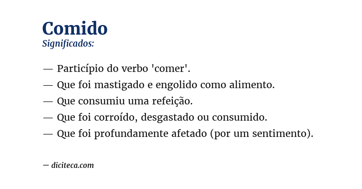 Significado de comido
