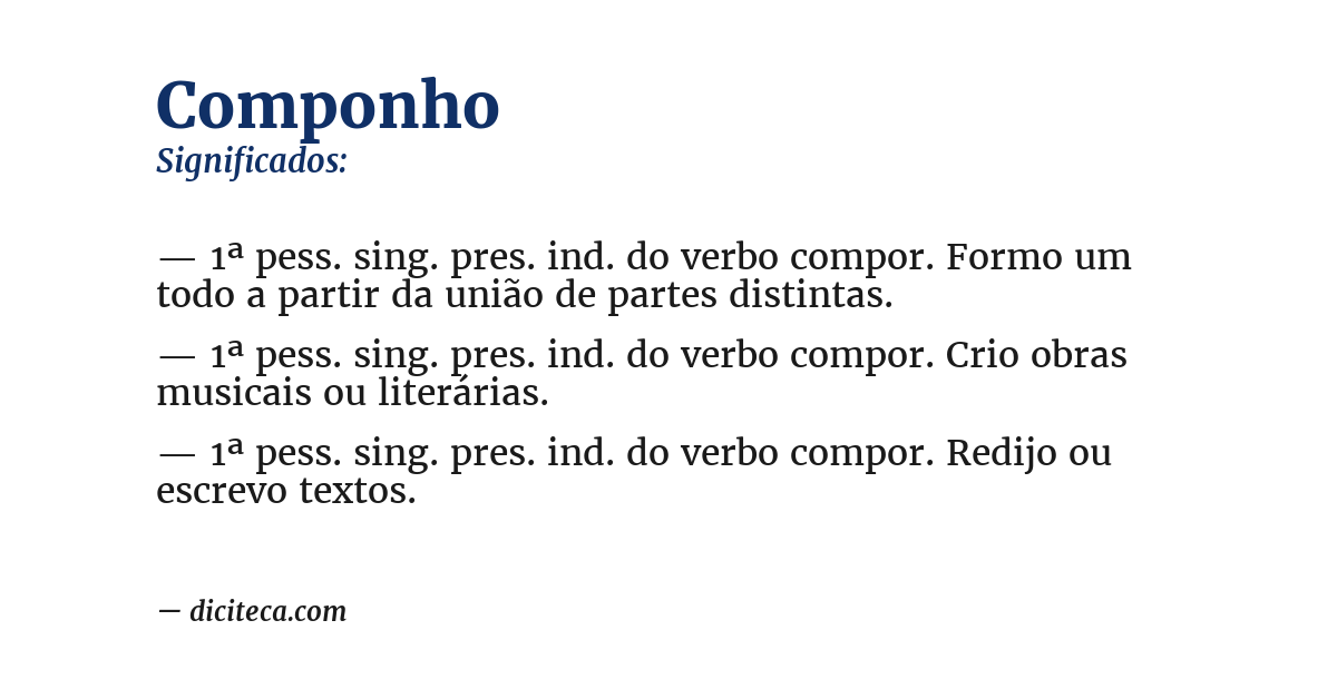Significado de componho