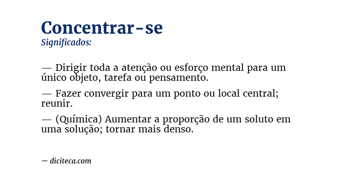 Significado de concentrar-se