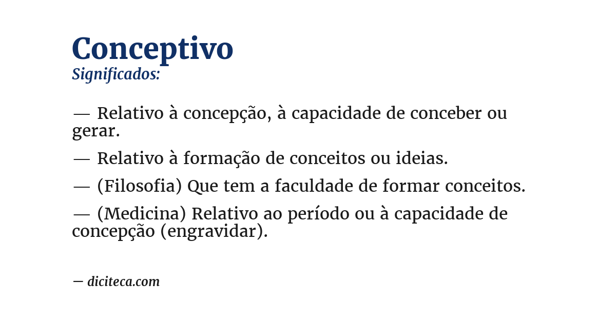 Significado de conceptivo