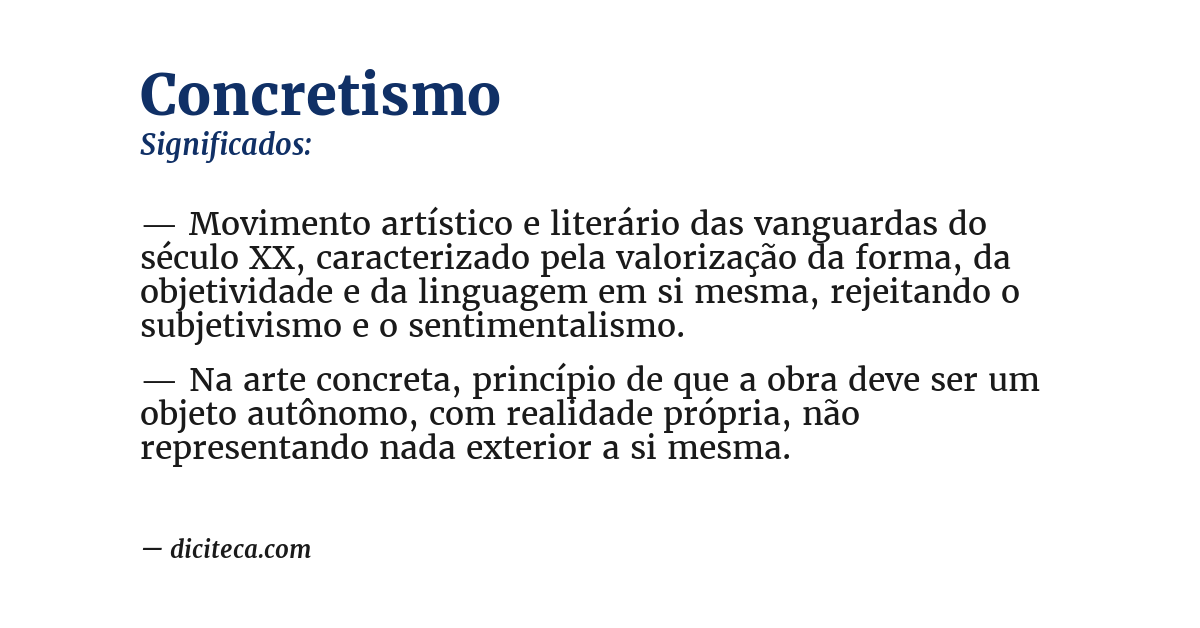 Significado de concretismo