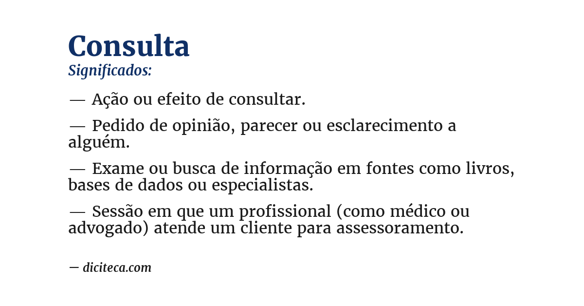 Significado de consulta