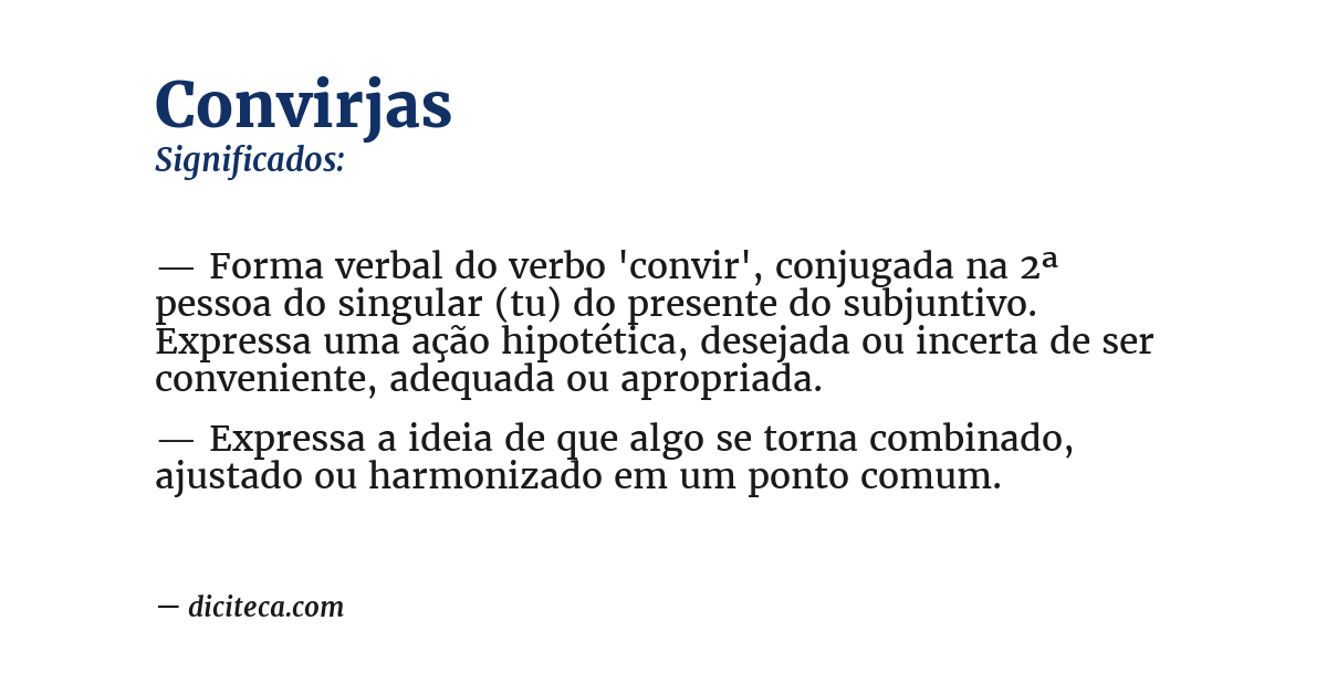 Significado de convirjas