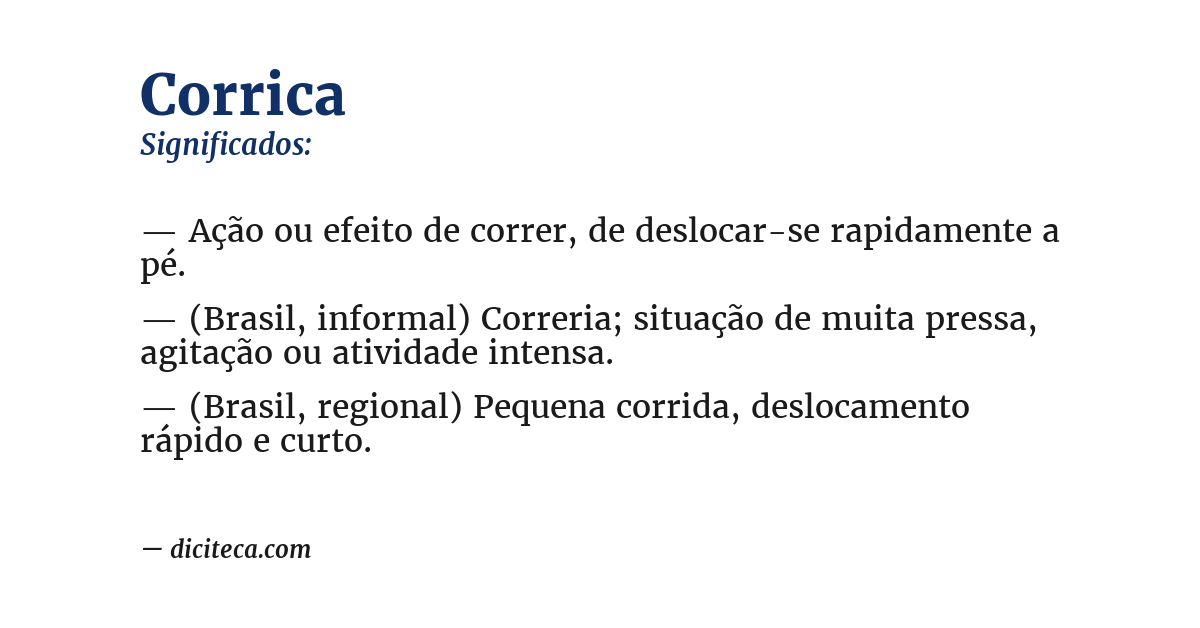 Significado de corrica