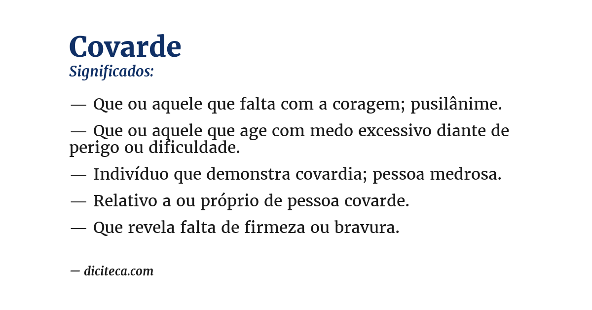 Significado de covarde