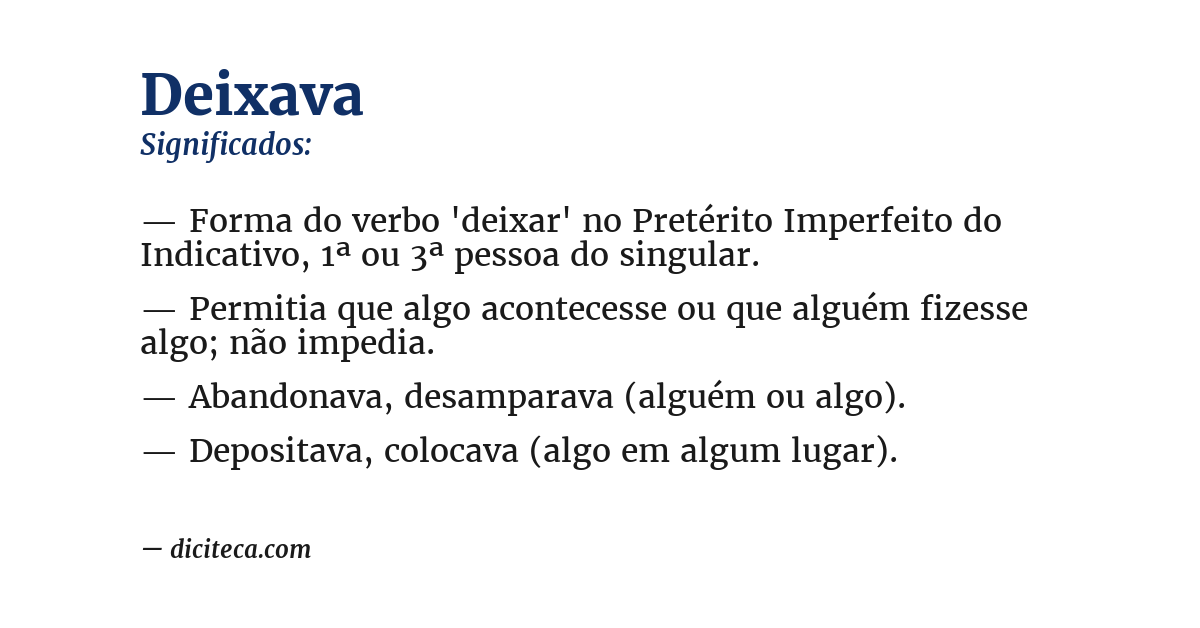 Significado de deixava