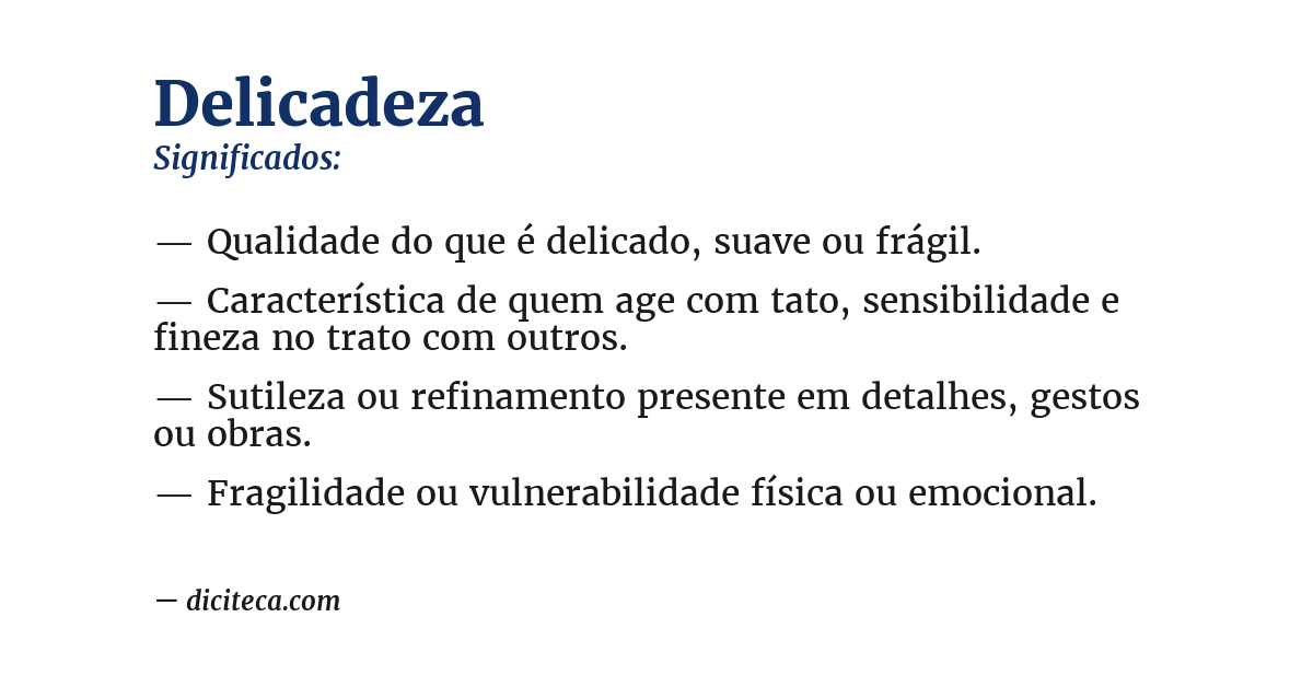 Significado de delicadeza