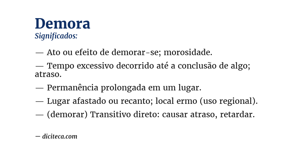 Significado de demora