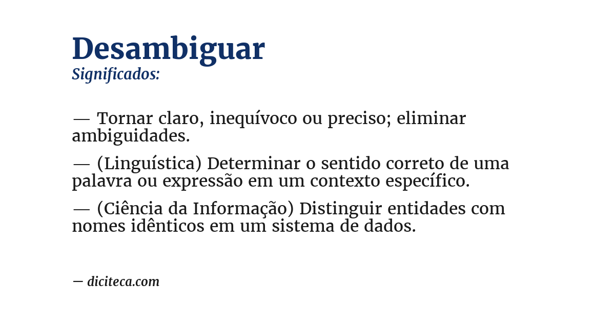 Significado de desambiguar