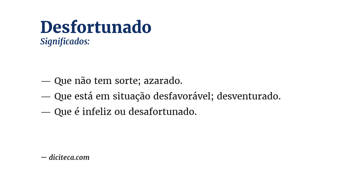 Significado de desfortunado