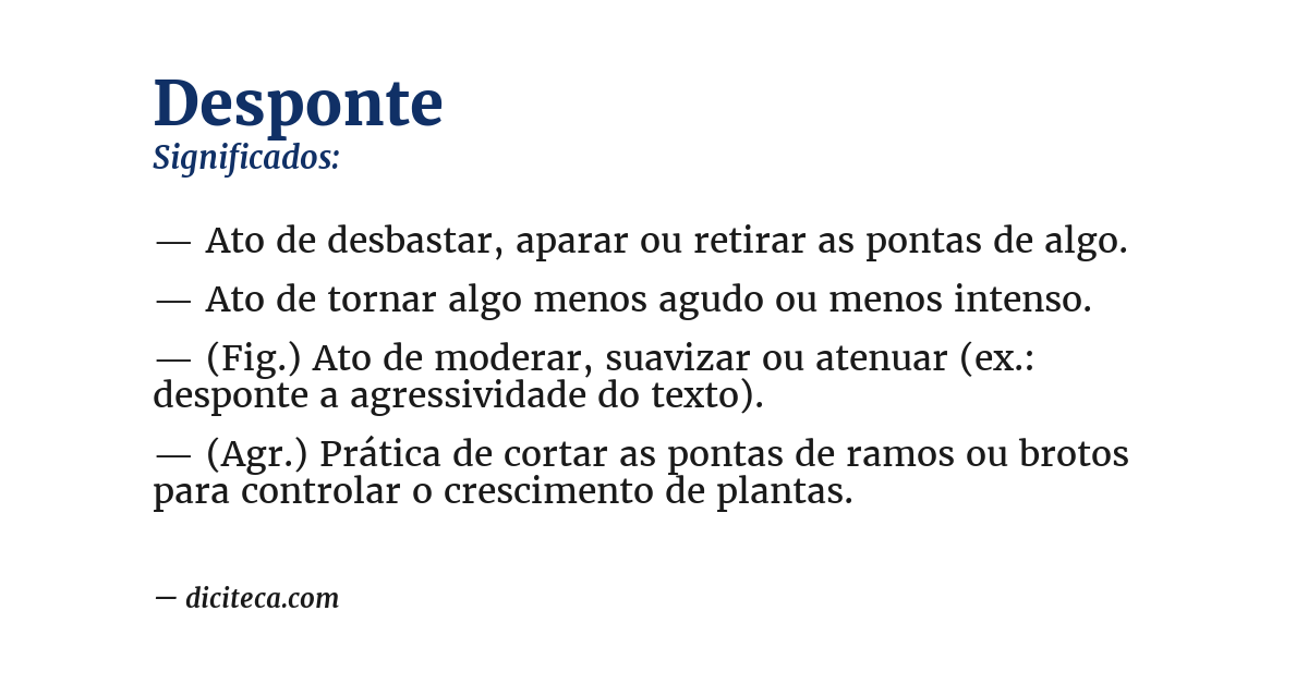 Significado de desponte