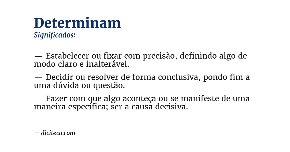 Significado de determinam