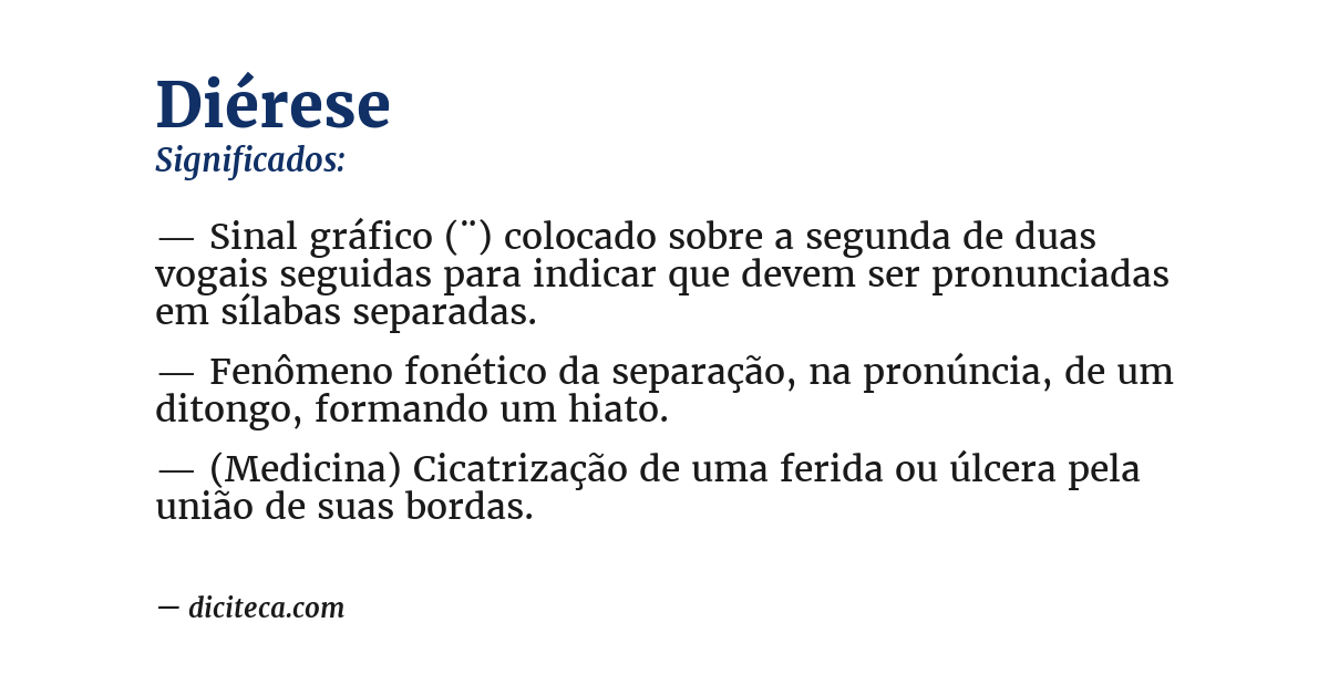 Significado de diérese