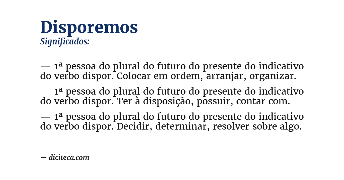 Significado de disporemos