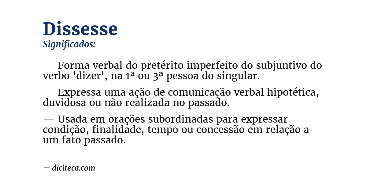Significado de dissesse