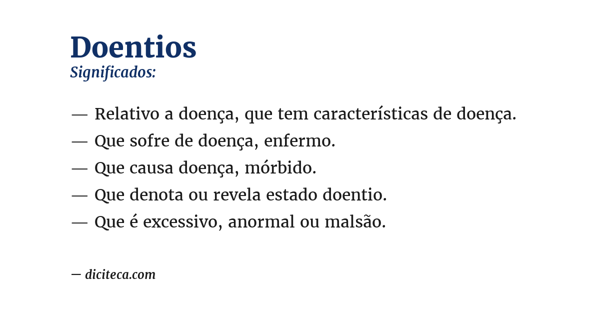 Significado de doentios