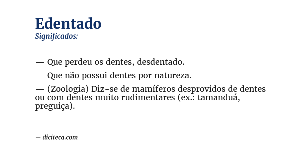 Significado de edentado