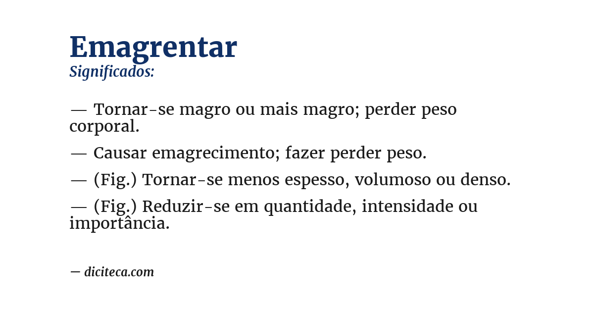 Significado de emagrentar