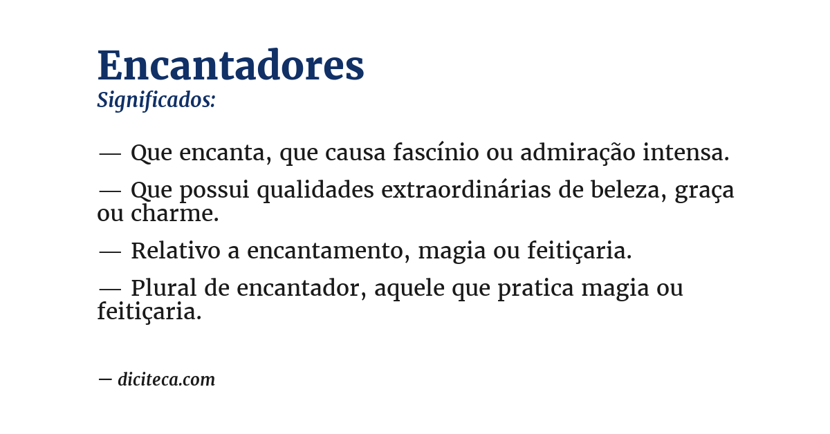 Significado de encantadores