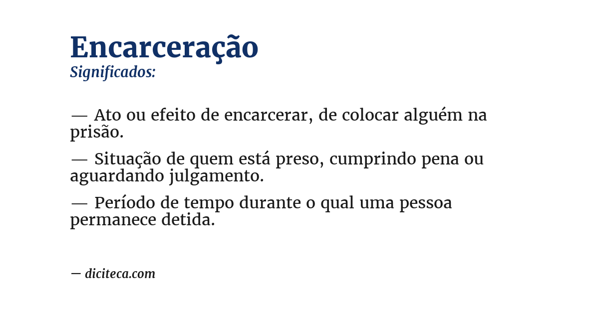 Significado de encarceração