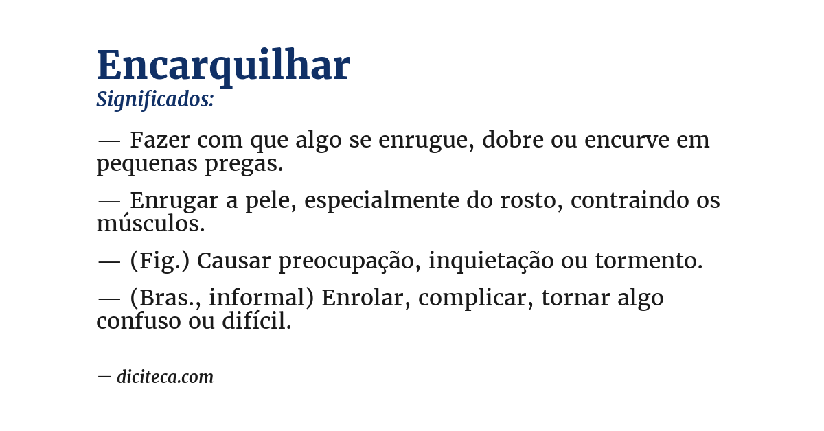 Significado de encarquilhar