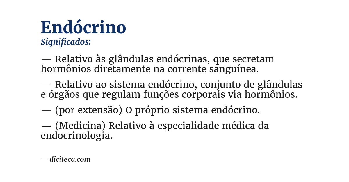 Significado de endócrino