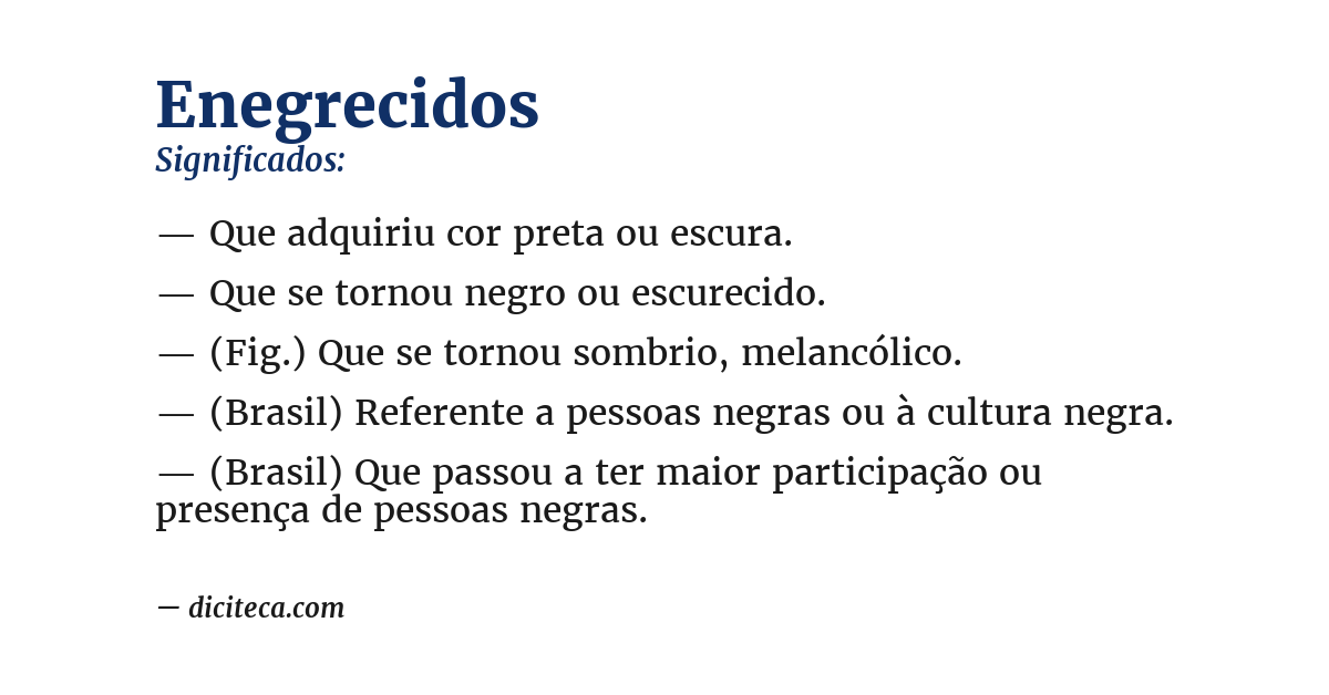 Significado de enegrecidos