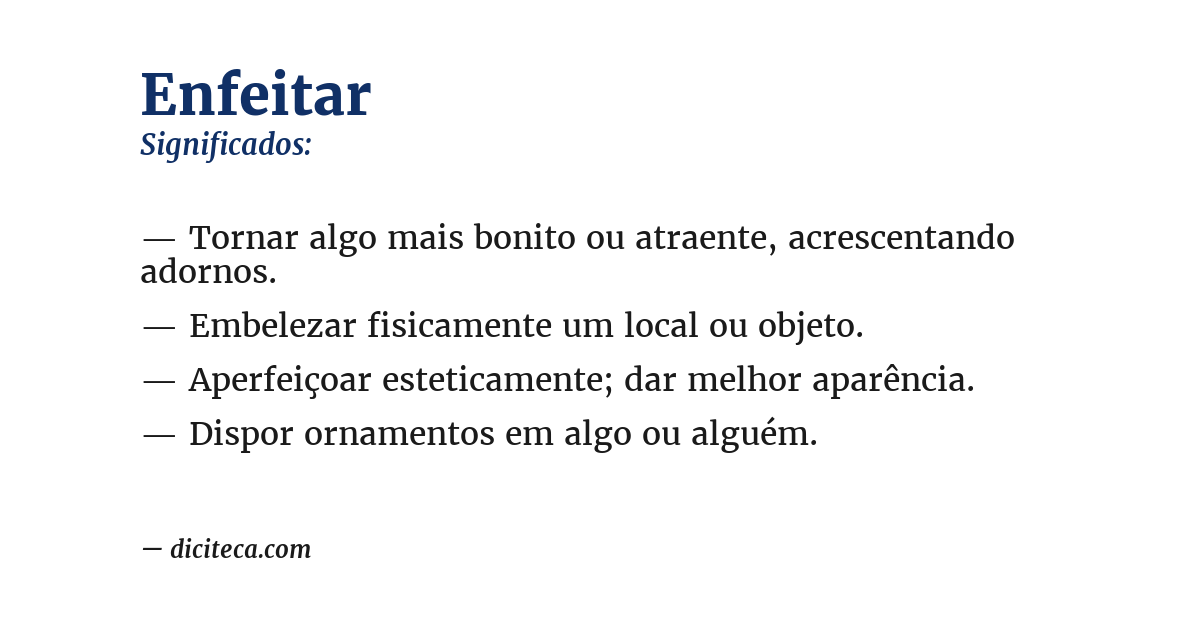 Significado de enfeitar