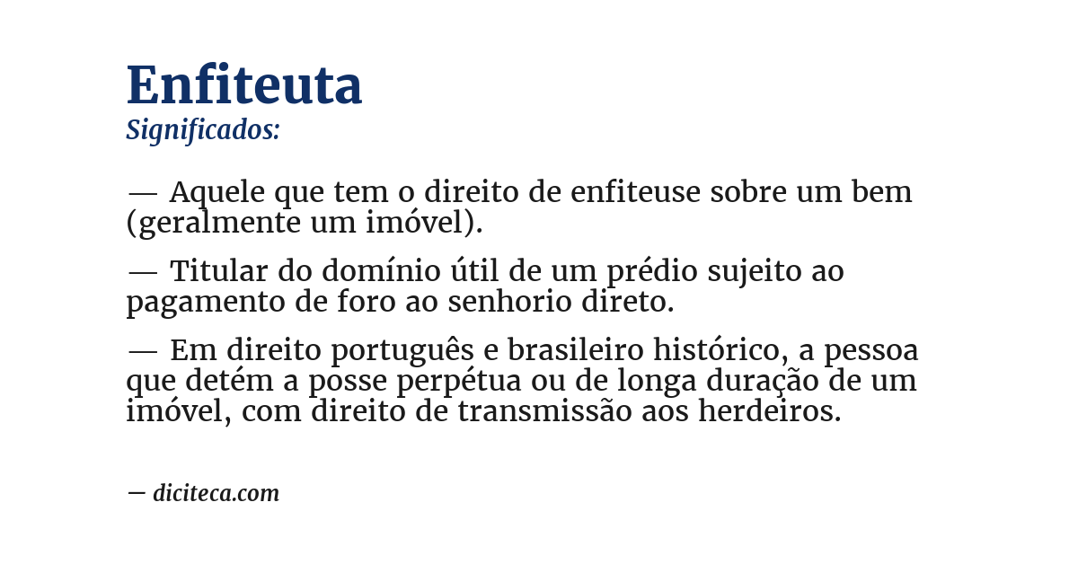 Significado de enfiteuta