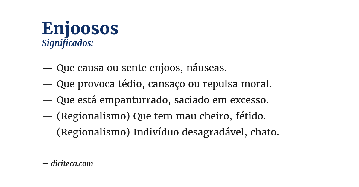 Significado de enjoosos