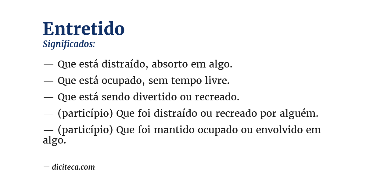 Significado de entretido
