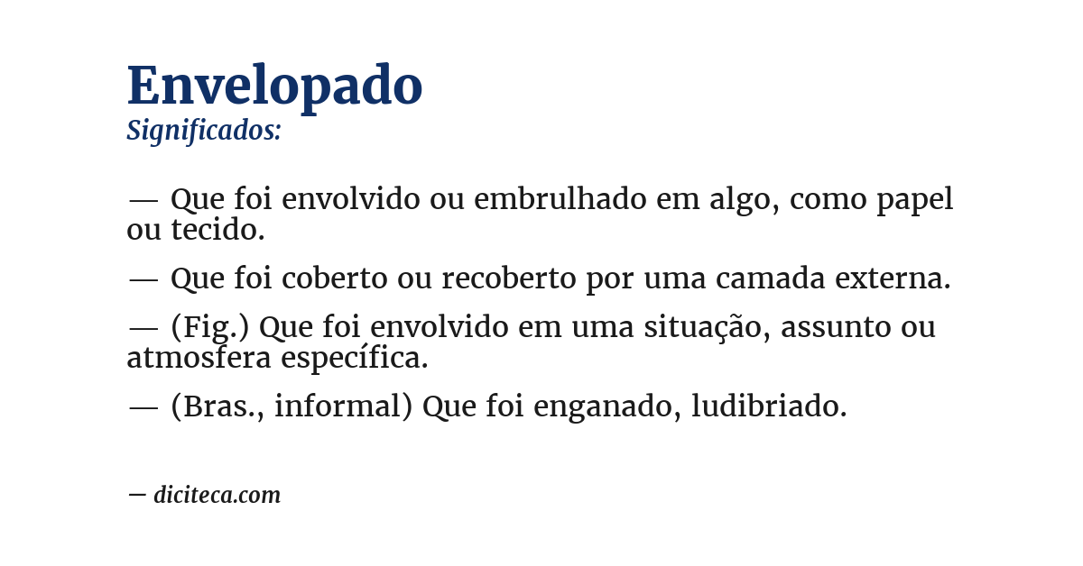 Significado de envelopado