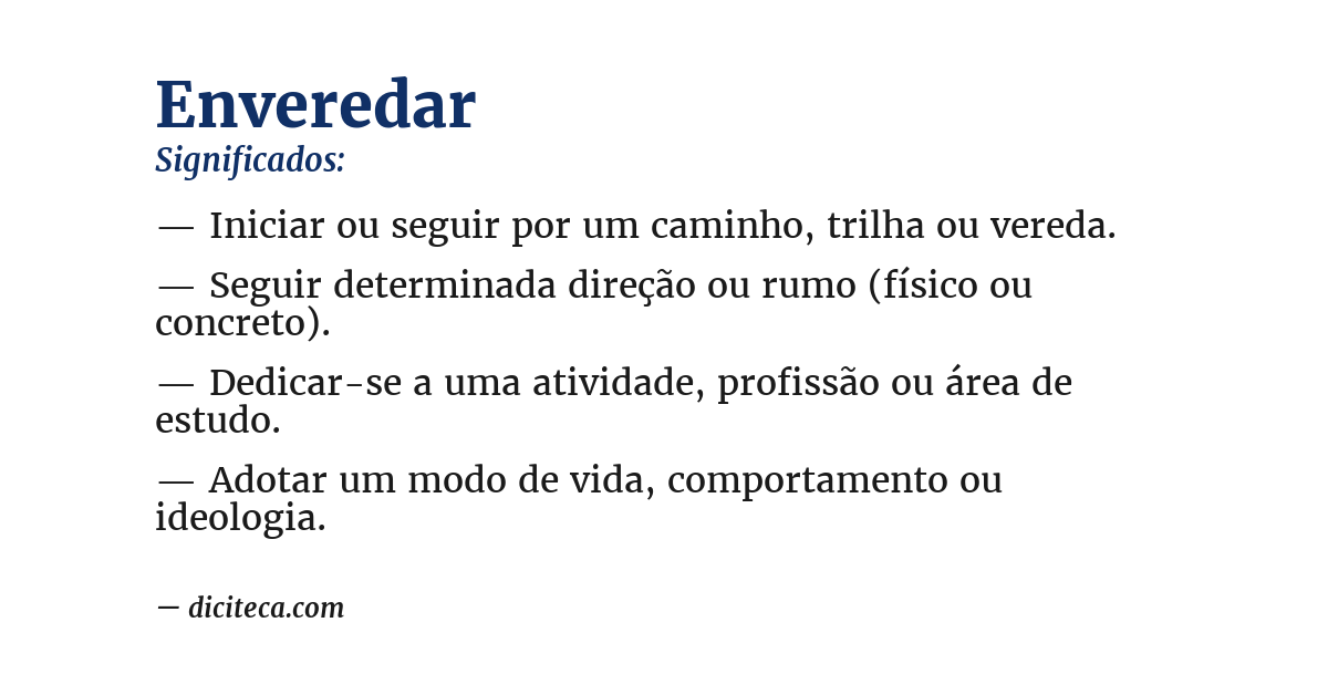 Significado de enveredar