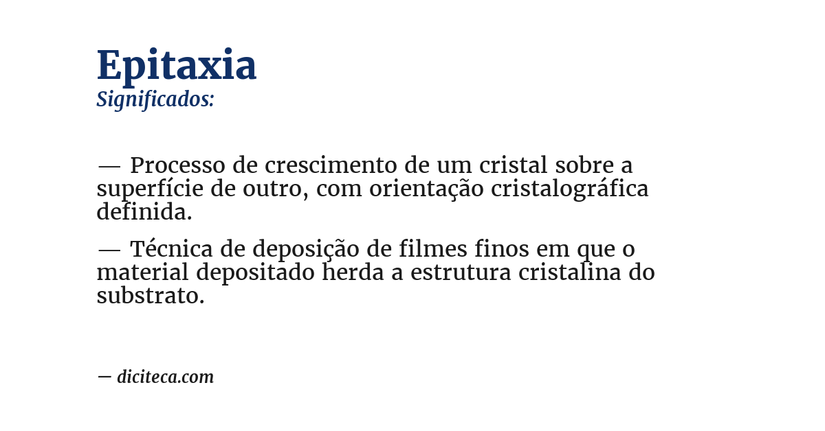 Significado de epitaxia
