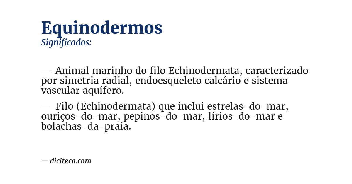 Significado de equinodermos