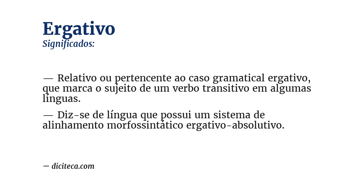 Significado de ergativo