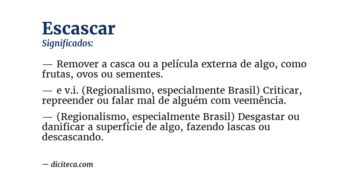 Significado de escascar